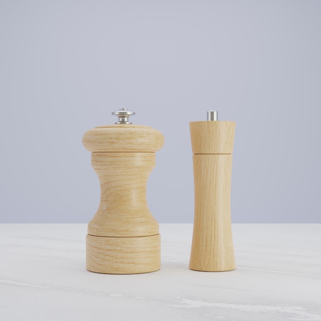 3D Rendering Wood Pepper Grinder