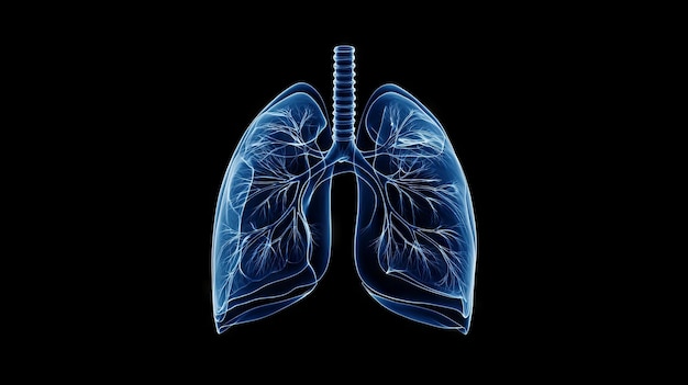 3D rendering of Xray diagram of male respiratory system