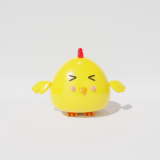 3d rendering of a yellow chick