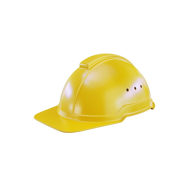 3d rendering of a yellow construction helmet