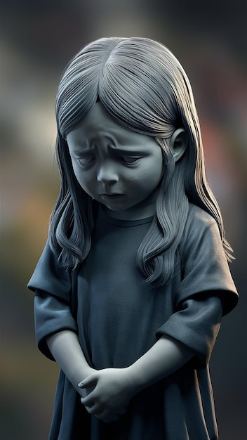 3D rendering of a young girl