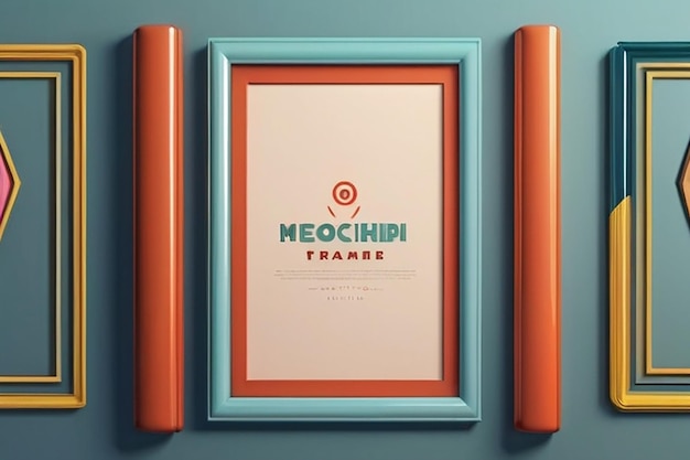 Photo 3d retro frame mockup