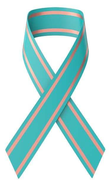 3D ribbon Awareness ribbon 3D illustration