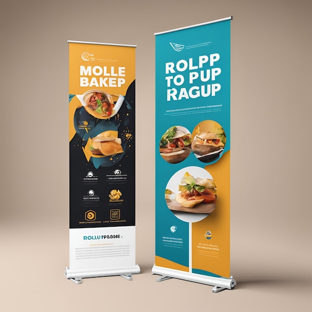 3D RollUp Banner Mockup Design