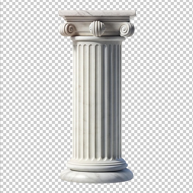 Photo 3d roman column white greek marble pillar on white