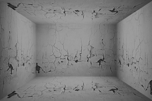 3d room vintage concrete, abstract background empty ruined room perspective wall floor corner