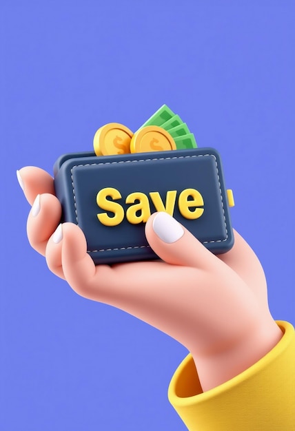 3D Save Money Icon Wallet Coins and Finance Transfer Concepts