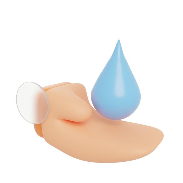 3D Save Water Illustration With Transparent Background