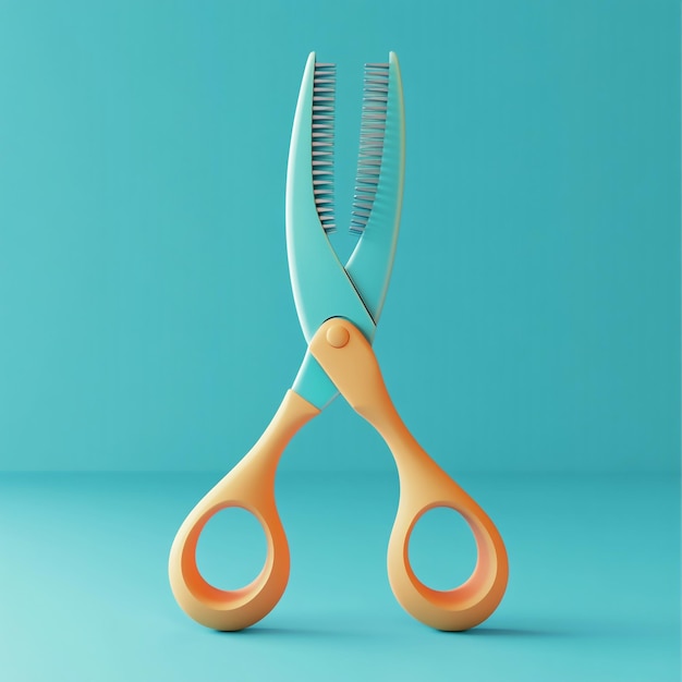 Photo 3d scissor comb combo icon barber39s essential tools illustration logo