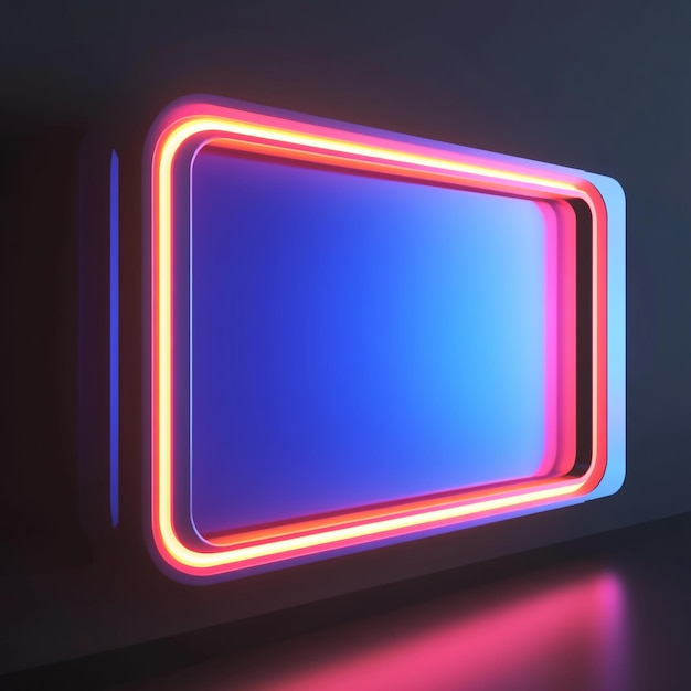 3D Screen Icon Display Surface for Projections Illustration Logo