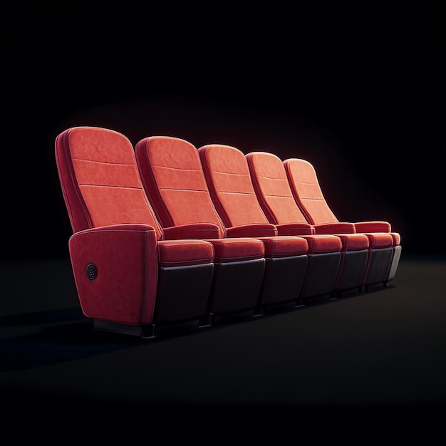 Photo 3d seating icon arranged seats in a theater illustration logo