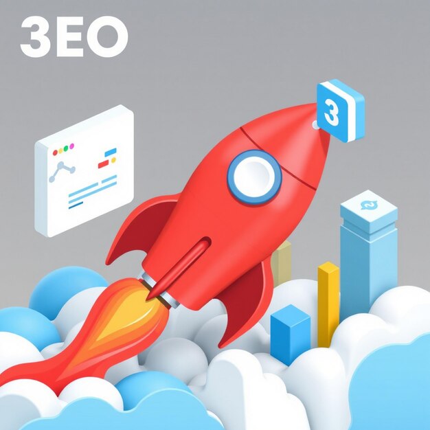 Photo 3d seo optimization rocketpowered marketing strategies for web and social media