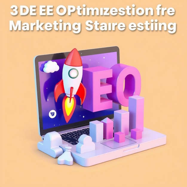 Photo 3d seo optimization rocketpowered marketing strategies for web and social media