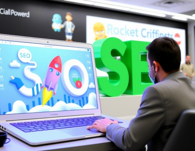 Photo 3d seo optimization rocketpowered marketing strategies for web and social media