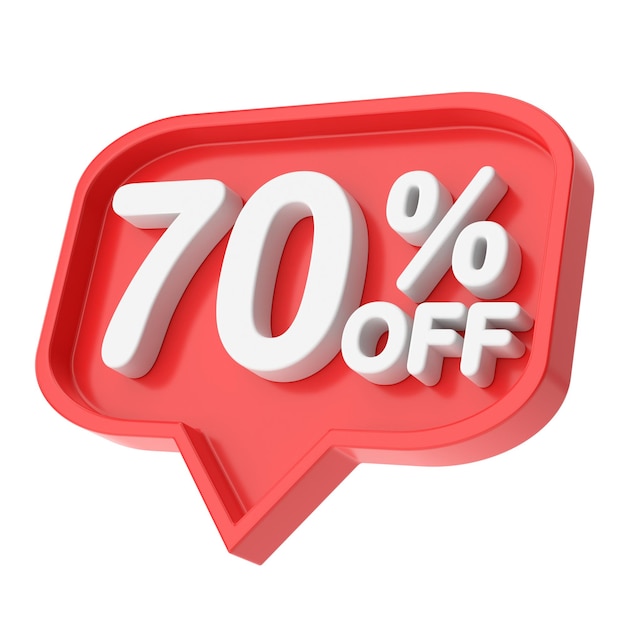 3D seventy percent off 70 off 70 sale