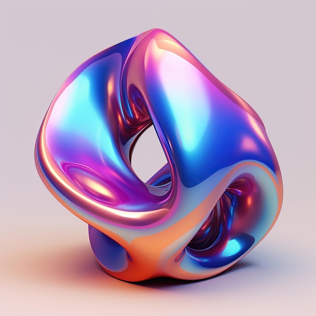 3D Shape Chrome Effect