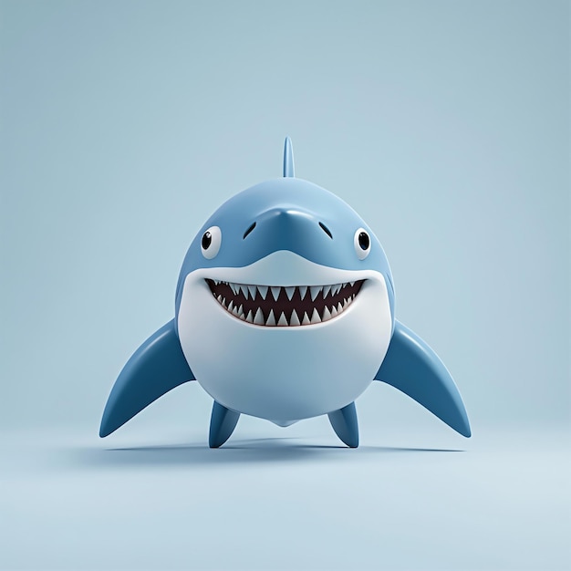 Photo 3d shark icon ocean predator symbol illustration logo