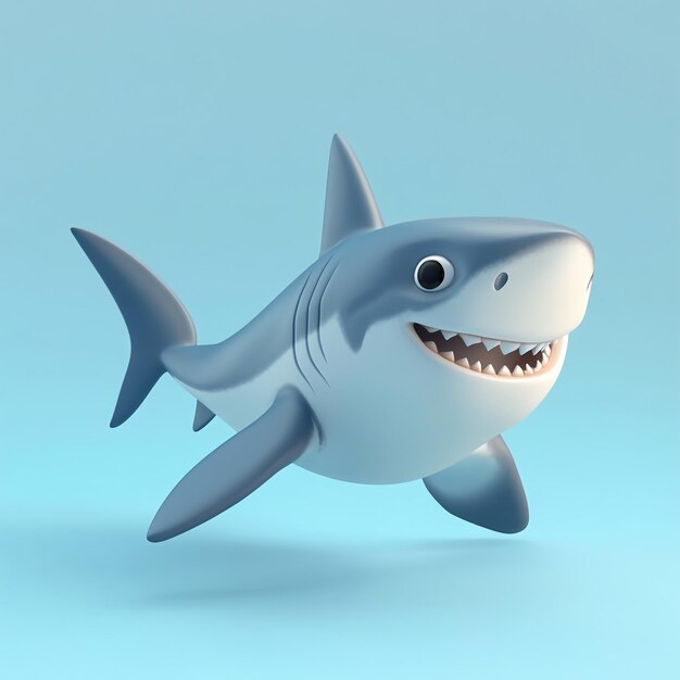 Photo 3d shark icon ocean predator symbol illustration logo