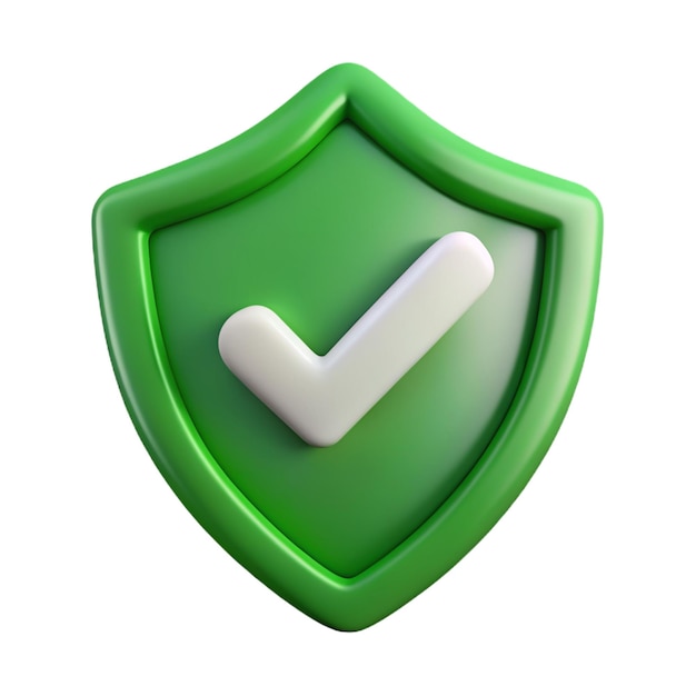 3D shield checkmark icon 3D shield checkmark symbol 3D shield checkmark photo