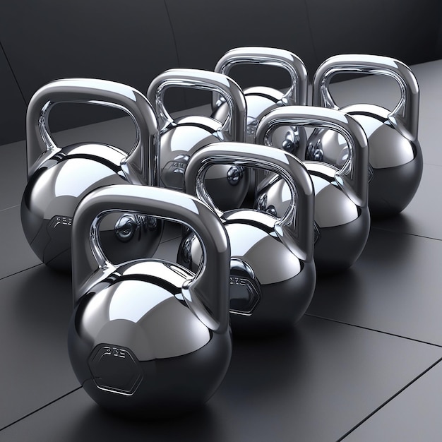 Photo 3d shiny gym equipment