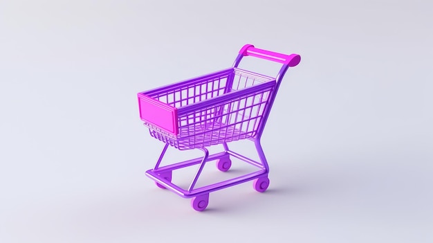 3d shopping cart 3d rendering