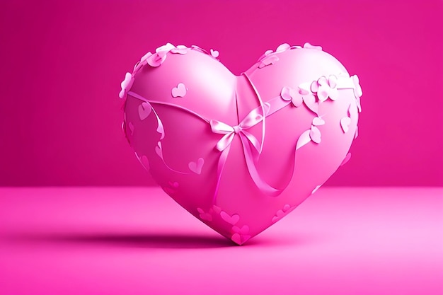 3D single heart shape on the footer background