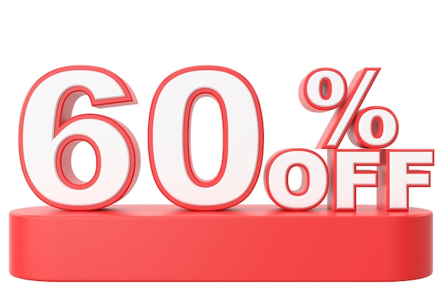 3D sixty percent off 60 off 60 sale