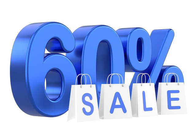 3D sixty percent sale 60 sale Sale banner decoration