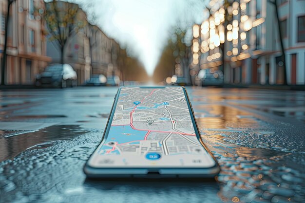 Photo 3d smartphone gps map navigation street city illustration 5