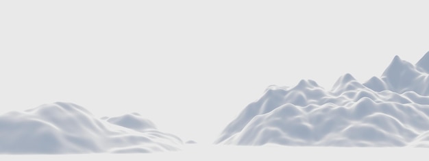 3D snow mountain White terrain Cold environment