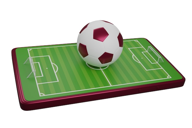 3D soccer ball cartoon on mobile application model