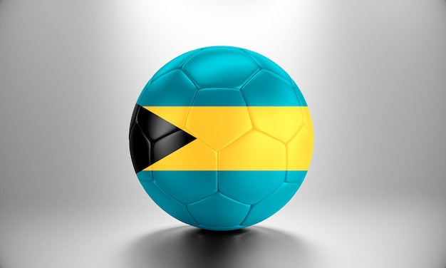 3d soccer ball with Bahamas country flag. Football ball with Bahamas flag