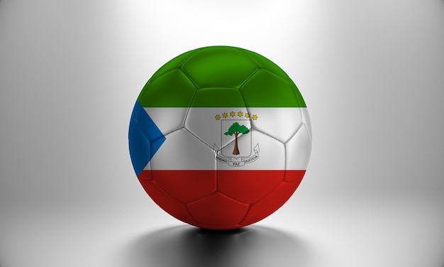 3d soccer ball with Equatorial Guinea country flag. Football ball with Equatorial Guinea flag