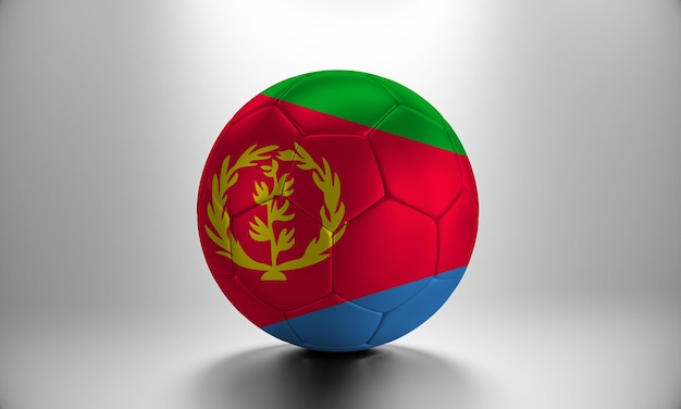 3d soccer ball with Eritrea country flag. Football ball with Eritrea flag