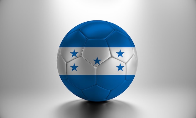 3d soccer ball with Honduras country flag. Football ball with Honduras flag