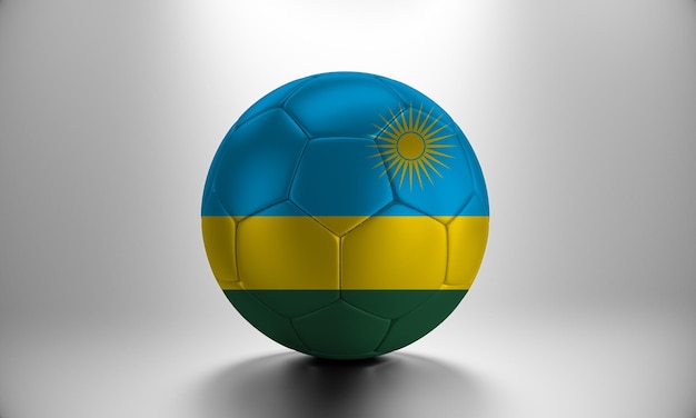 3d soccer ball with Rwanda country flag. Football ball with Rwanda flag