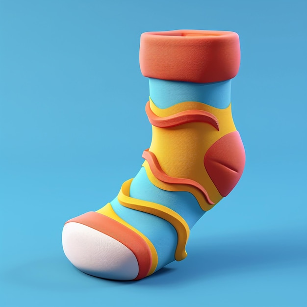 Photo 3d sock icon clothing and winter logo illustration