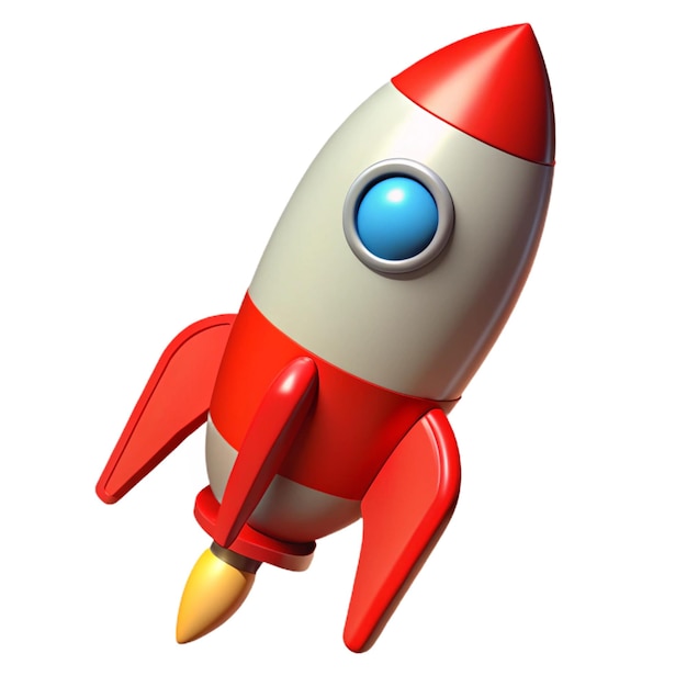 Photo 3d space rocket isolated