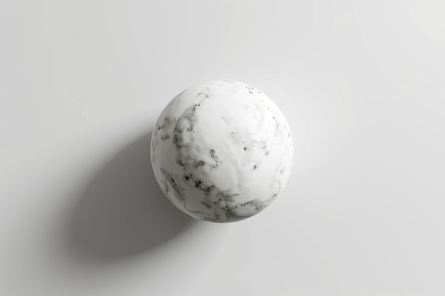 3d sphere floating marble texture minimal abstract white background 3d rendering