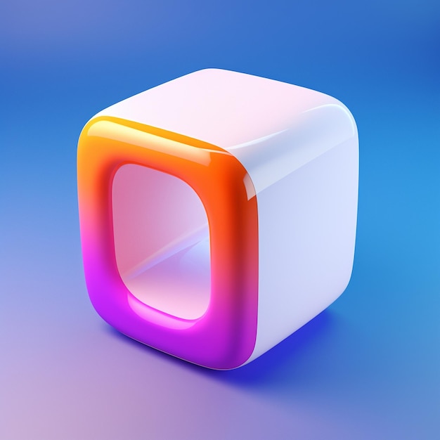 3D Square Icon Shape and Geometric Symbol isometric isolated render