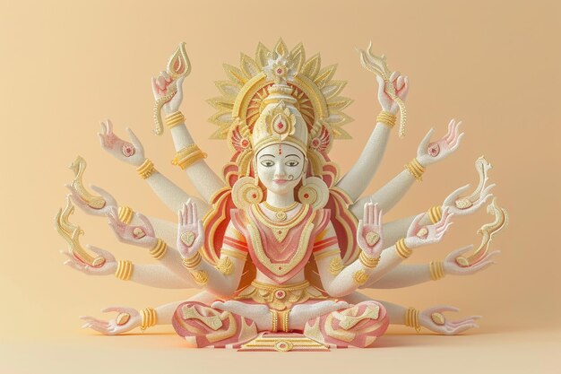 3D statue of goddess Durga for Navratri