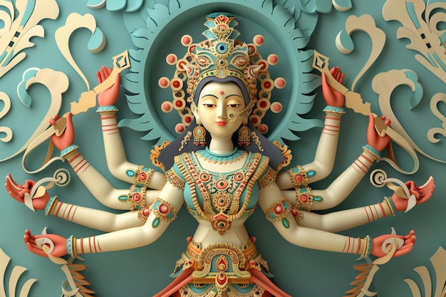 3D statue of goddess Durga for Navratri