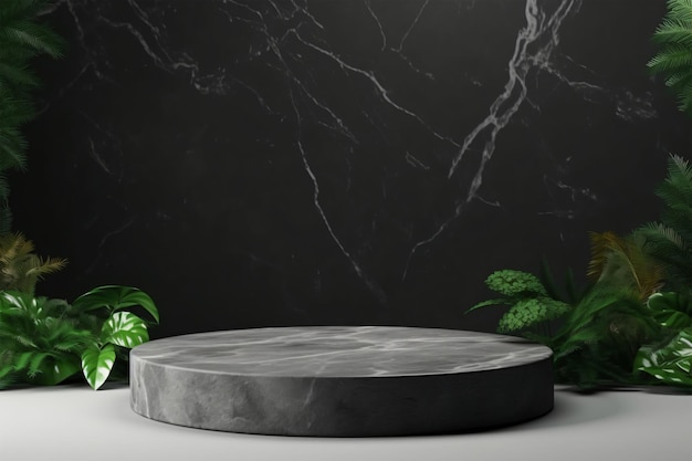 3d stone podium for product mockup