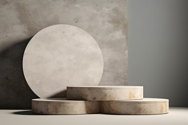 3d stone podium for product mockup