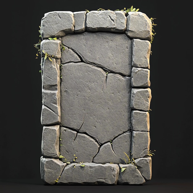 3D Stone Tablet Icon Ancient Inscribed Writing Illustration Logo