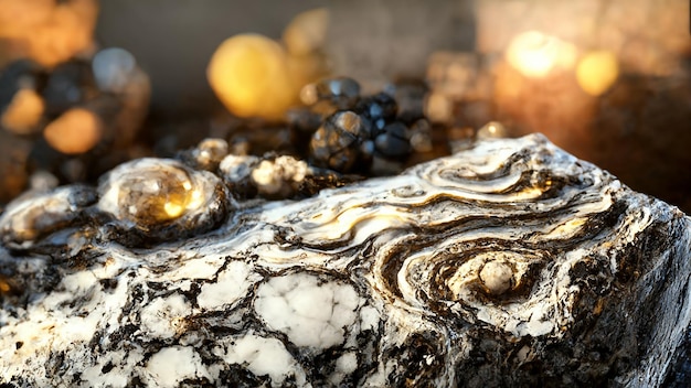 3d style flowing white and gold liquid marble background