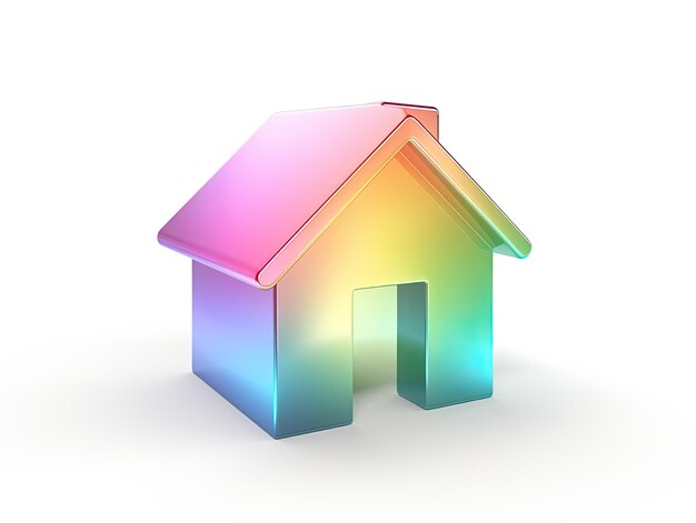 Photo 3d style home house building app icon isolated on white background generative ai