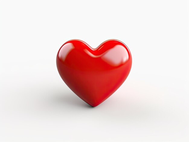 3d style red heart app icon isolated on white background Generative AI