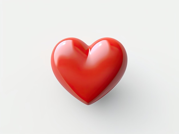 3d style red heart app icon isolated on white background Generative AI