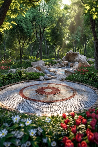 a 3D sun dial with Martisor red and white motifs